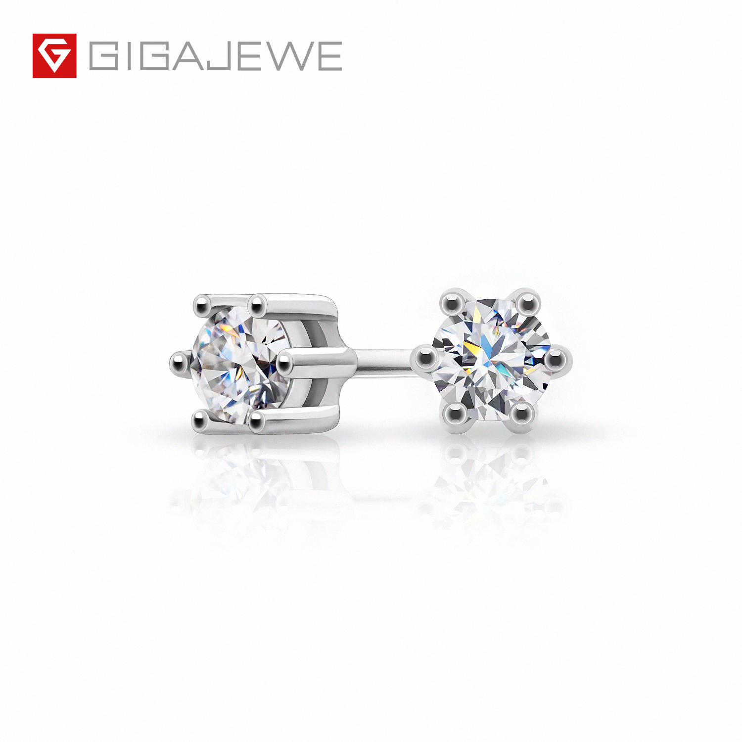 Серьги GIGAJEWE из серебра 925 пробы с бриллиантами, карат, 3 мм