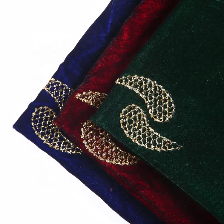Зеленая фольга Бархат abaya ткань материал цена за метр для Бангладеш