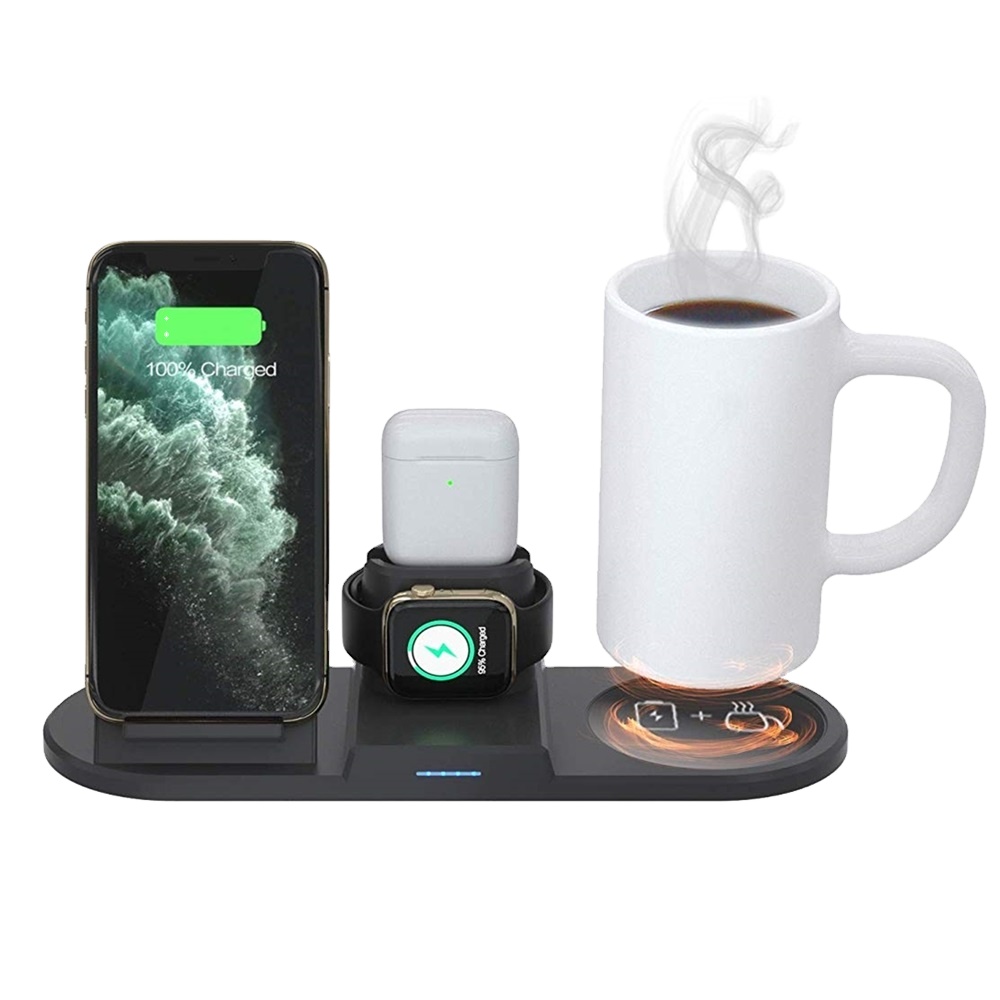 Беспроводная зарядная док-станция 4 в 1, 15 Вт, для AirPods Pro iWatch 5 4 3, iPhone 11 Pro Max X XS XR