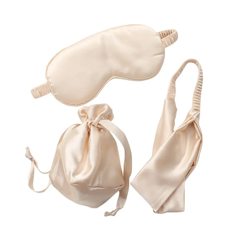 2021 Travel Silk Satin Sleeping Eye-Mask Set With HeadBand Gift Bag And Hair Scrunchies For Wedding Souvenir