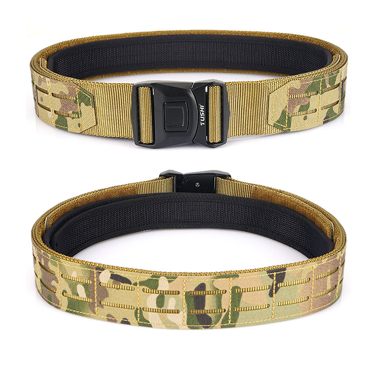 Tushi 2" Camouflage Molle System Heavy Duty Military Tactical Rigger Belt With Quick Release Metal Buckle