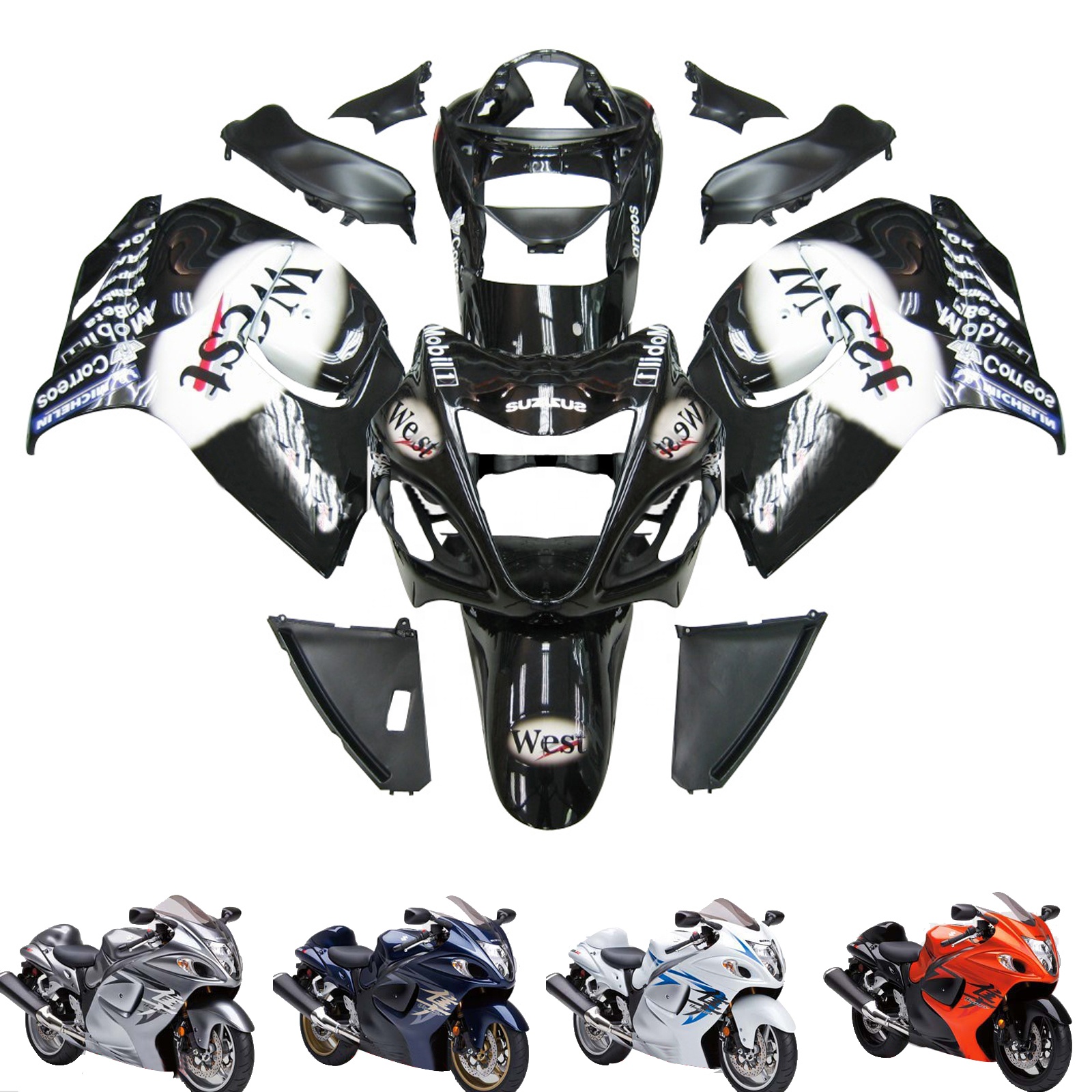 Бесплатная доставка обтекатель кузова ABS литьё под давлением для Hayabusa GSXR1300 2008-2016