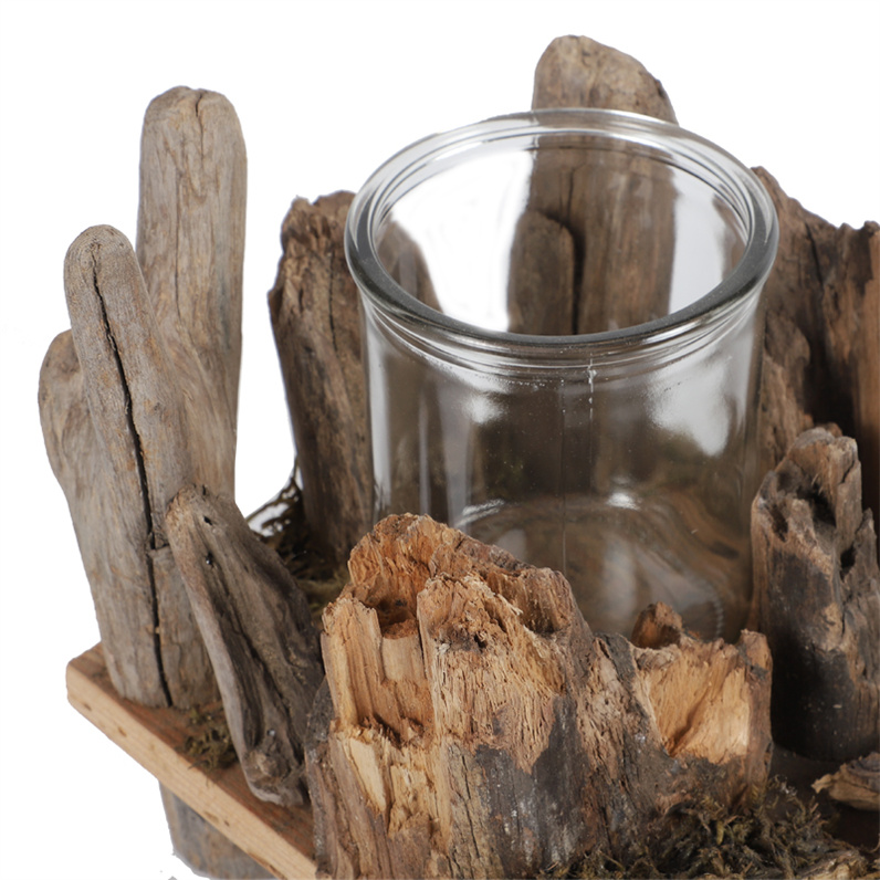 Modern Decorative Wood Candle Holder Wooden Decoration Candlestick