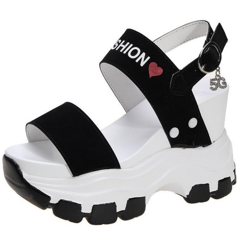 Dropshipping Custom Logo Summer Fashion High Heel Women's Wedges Sandals Casual Shoes Super High Heeled Sandals