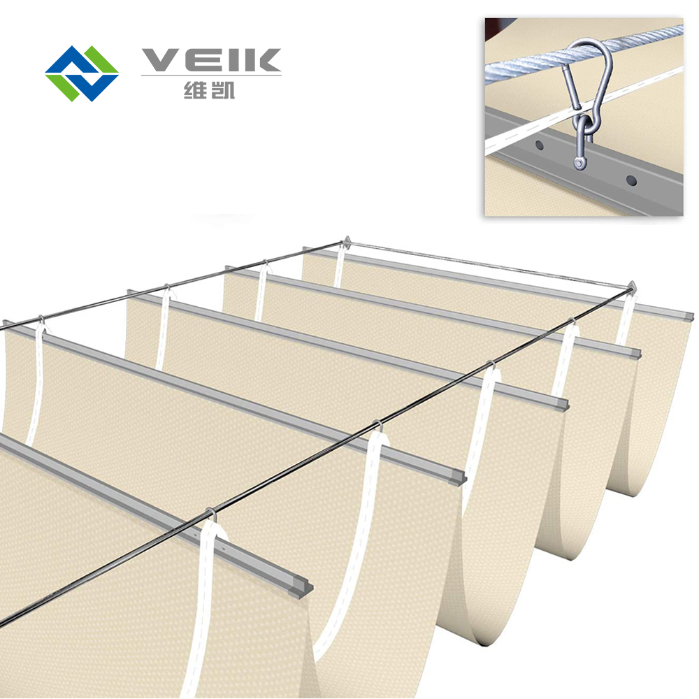 Outdoor Patio Wave Sun Shade Sail Roman Shade Pergola Canopy Wave Shade Sails