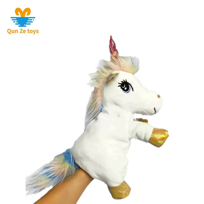 Wholesale Factory Custom Cartoon Character Hand Puppets Plush Unicorn Plush Hand Puppet
