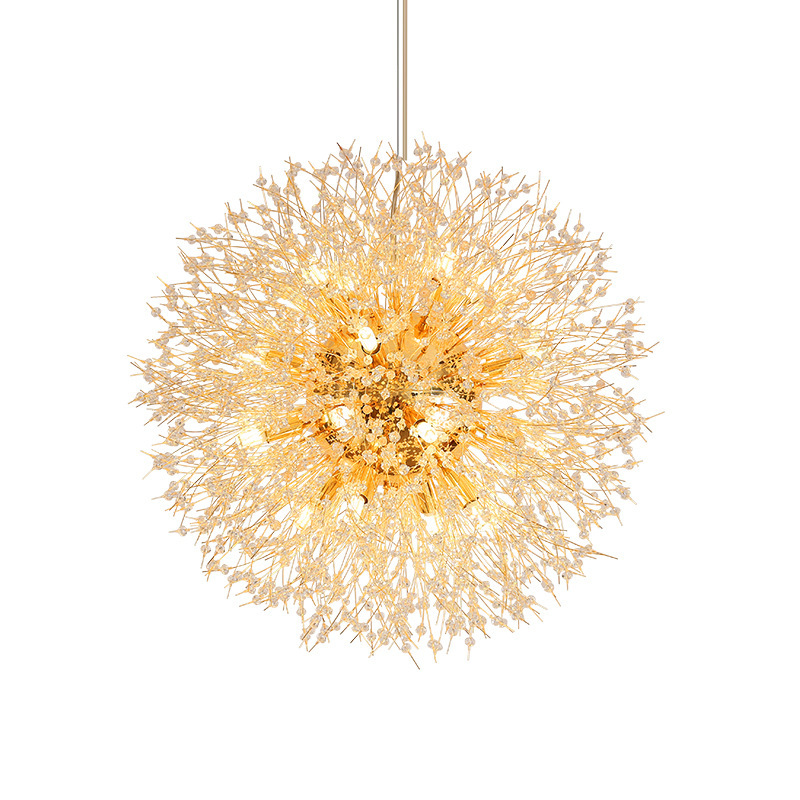 Silver Gold Indoor House Circle Chandelier Dandelion Shape Lamp Luxury Pendant Lighting