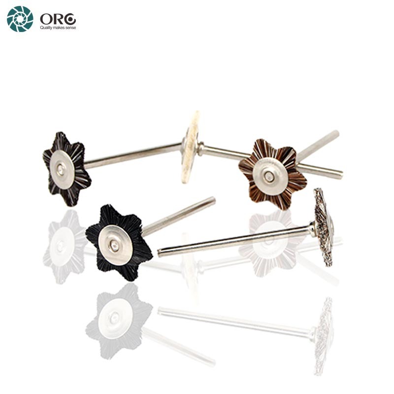 ORO Mini 19mm 22mm Deburring Brushes Star Shaped Cleaning Brush Mounted Drill Rotary Jewelry Polishing Tool Hexagonal Star Brush