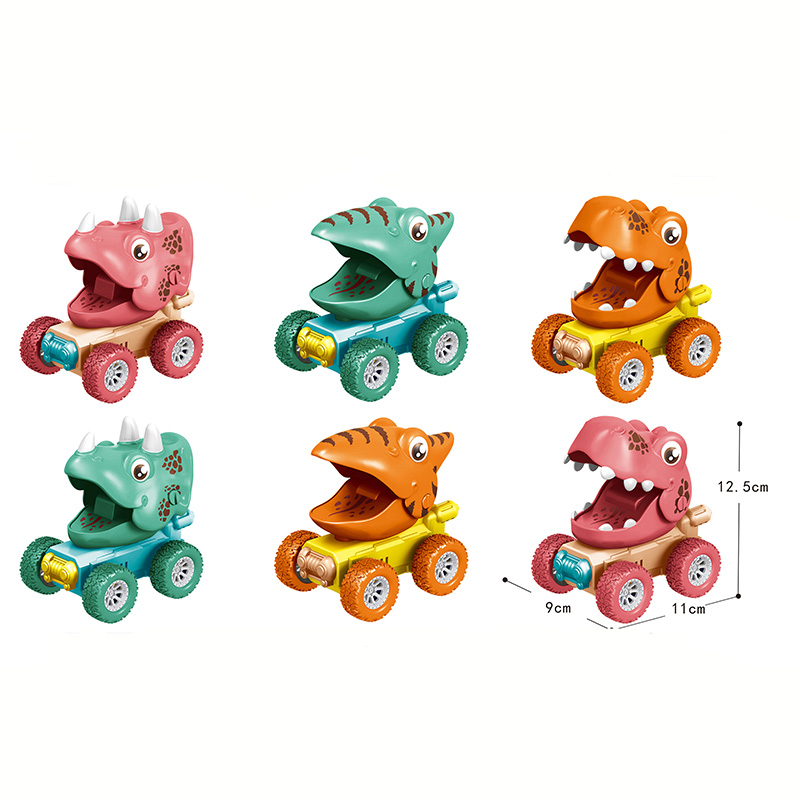 Pressing dinosaur toy cars for kids play with light