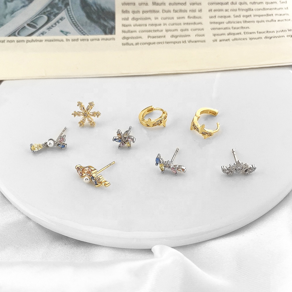 Mini Colorful Fashion Jewelry Earrings Cute Dangle Floral Flower Pearl Drop Earring Stud For Women