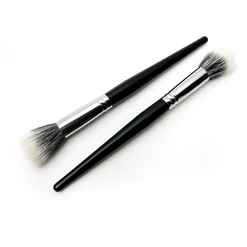 LOW MOQ vegan high quality synthetic hair private label makeup brushes single