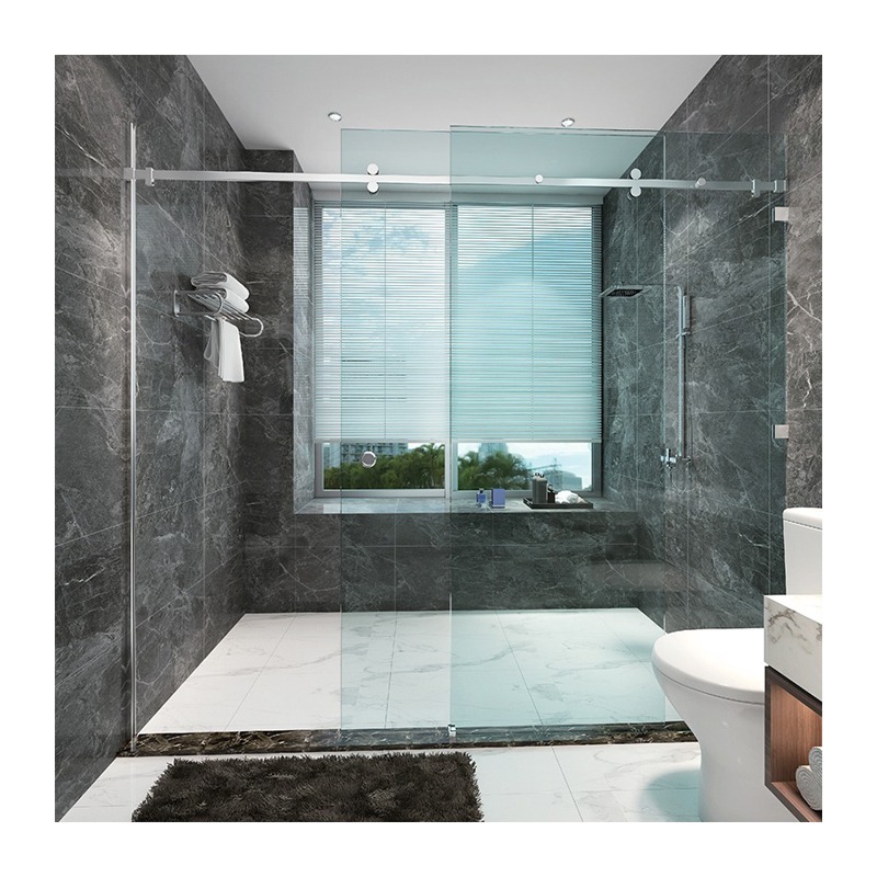 frameless fram less hardware fitting shower glass doors sliding for bathrooms