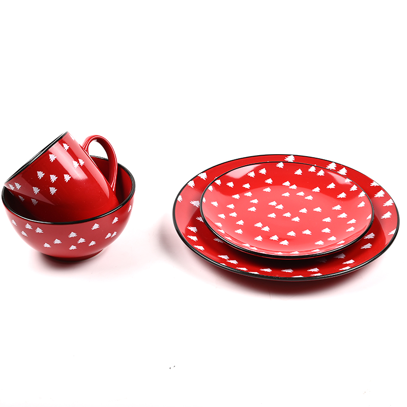 Christmas Pratos De Jantar Ceramic China Dinnerware Diner Plate