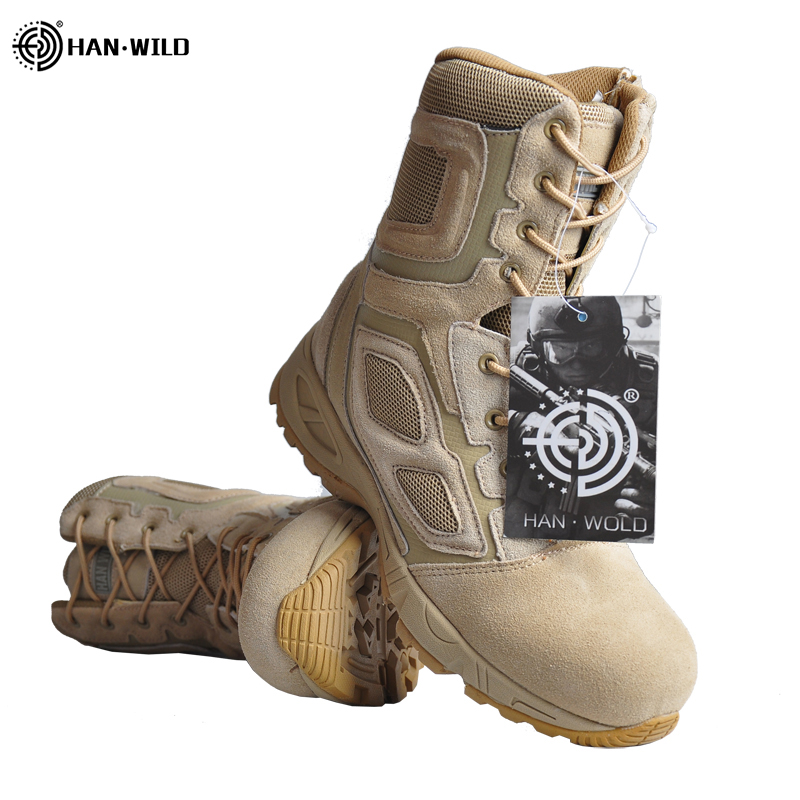 HAN WILD outdoor military high ankle assault shock-absorbing army boots with best quality