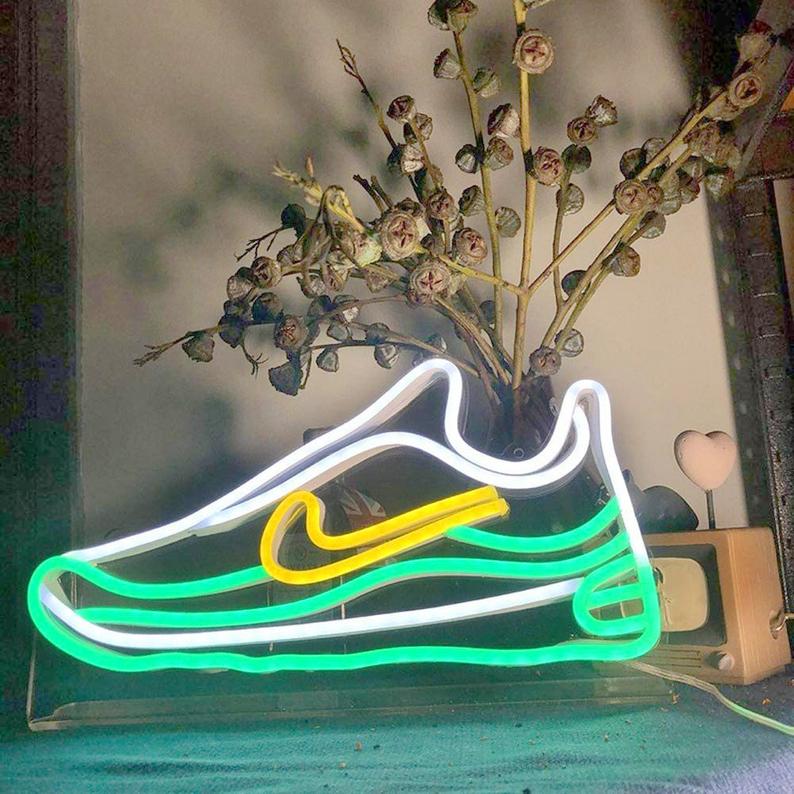 Прямая поставка, зеленый башмак Nike Air Max Nature, светодиодный неоновый Световой знак