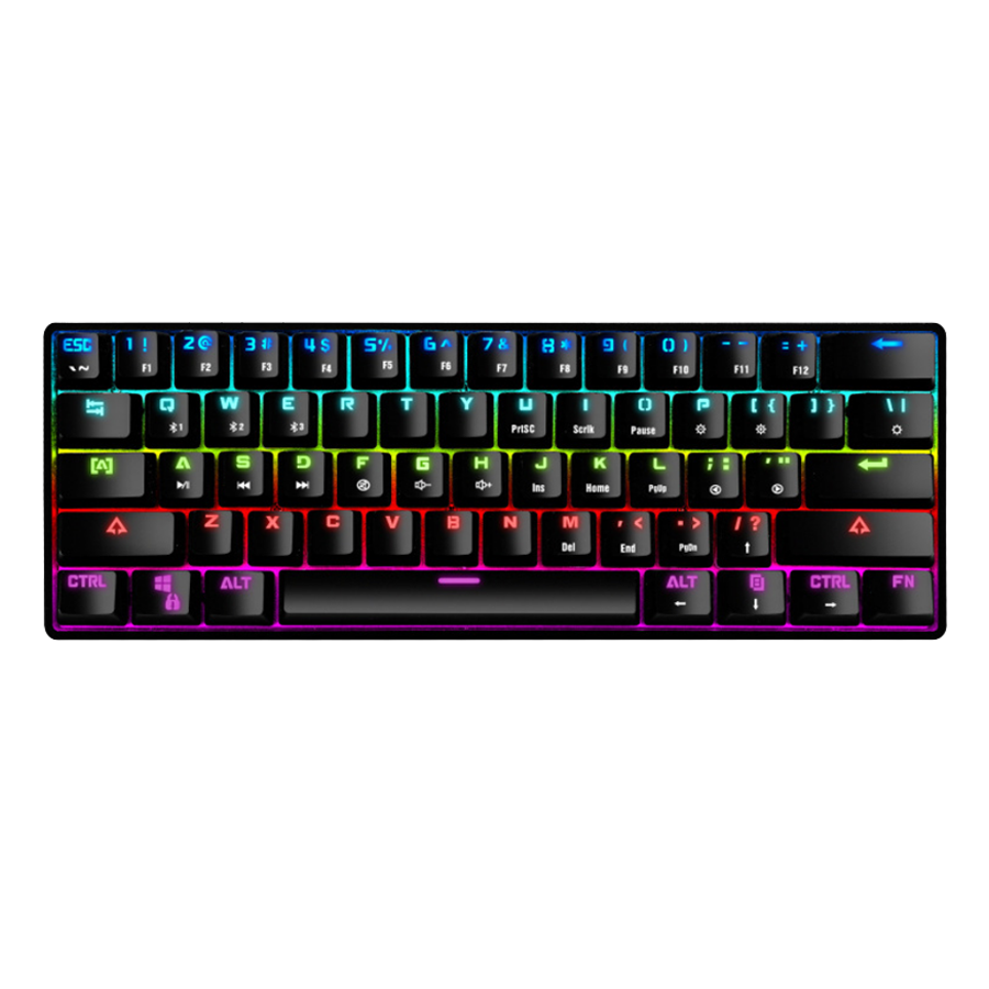 K28 портативная офисная перезаряжаемая беспроводная RGB игровая механическая клавиатура с голубыми зубьями и 61 клавишей