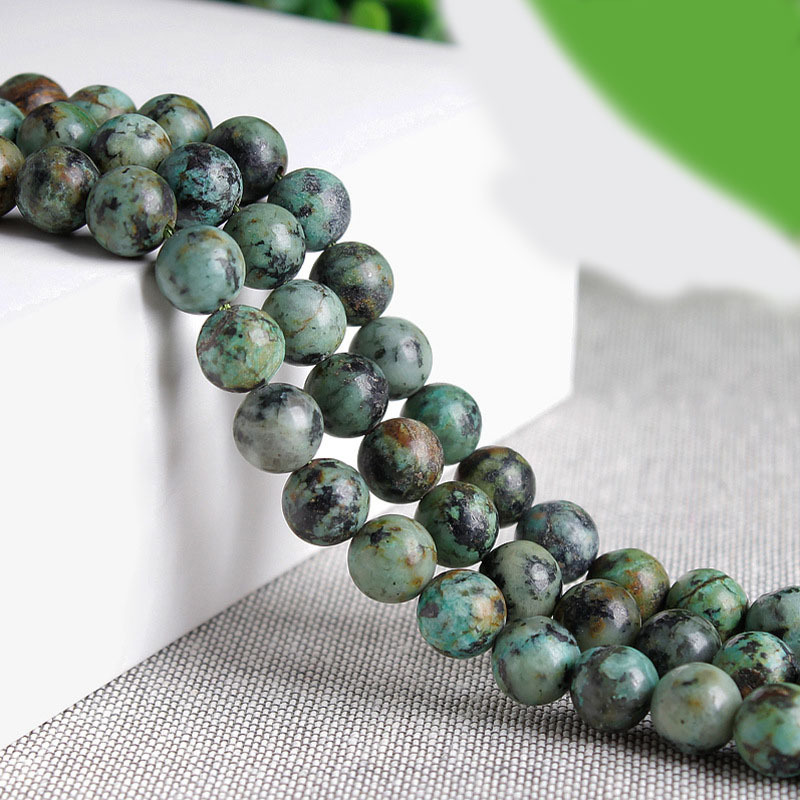 DIY Beading Bracelet Making Natural Gemstone Bead Strand 6mm Natural Round African Turquoise