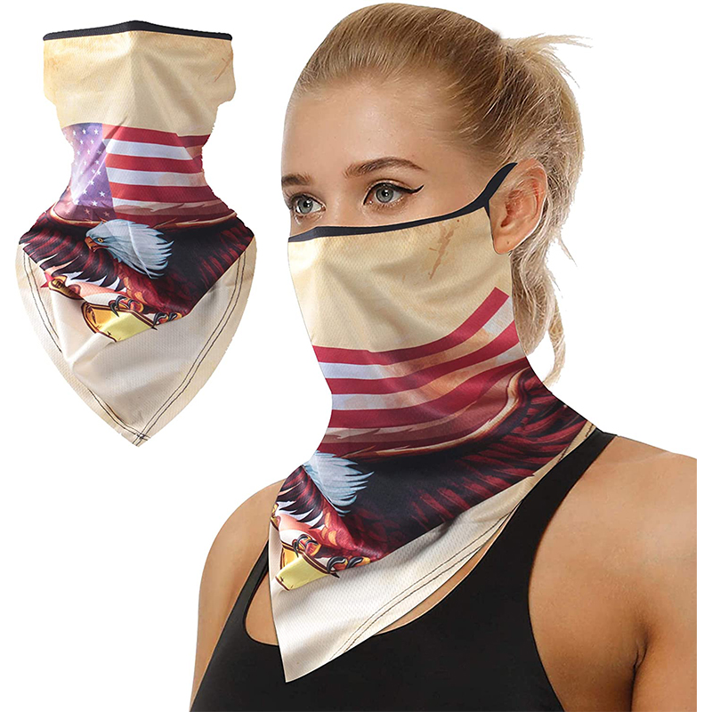 Unisex Triangle Bandanas Earloop Face Balaclava Scarf For Motorcycle Outdoors Sports