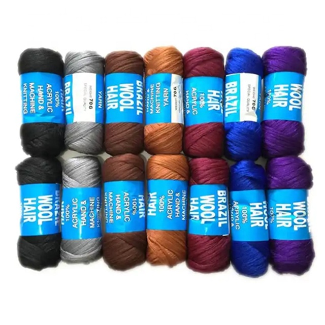 Synthetic brazilian wool hair for braids Brazil wool hair Jumbo braid Crochet Synthetic Fiber For Box Braids