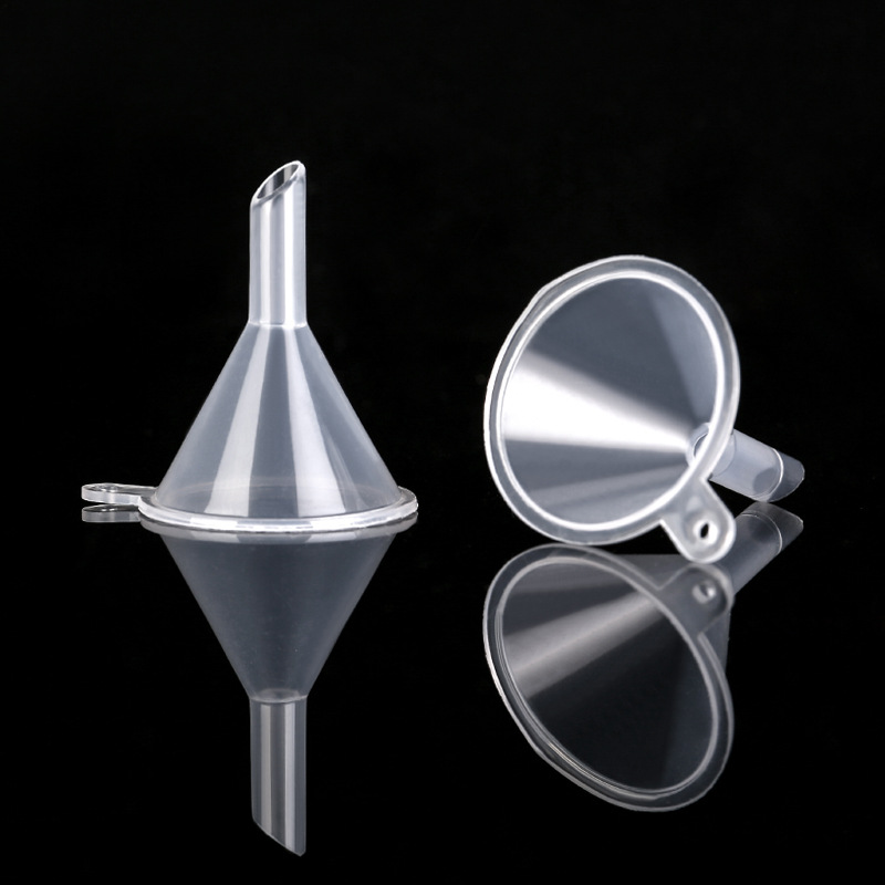 Ready to Ship Small Plastic Funnel Clear Plastic Mini Funnels for Science Lab Bottle Filling Liquid Essential Oils Perfume