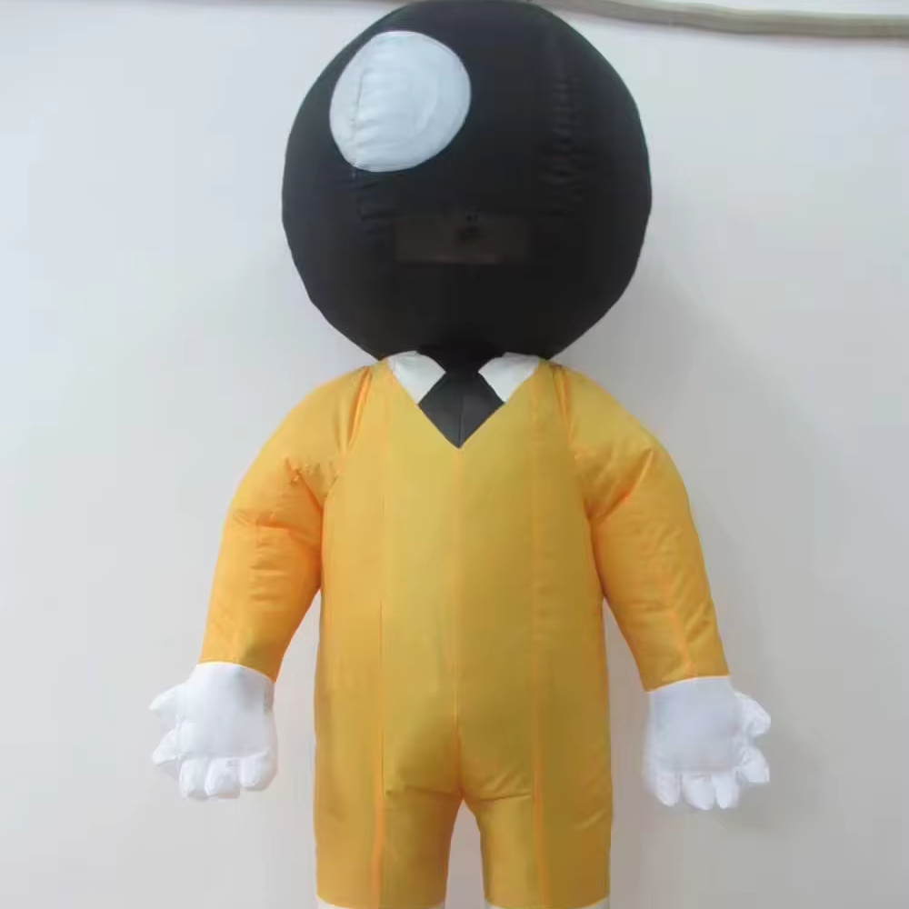 Customized inflatable cartoon yellow figure moving cartoon for advertising