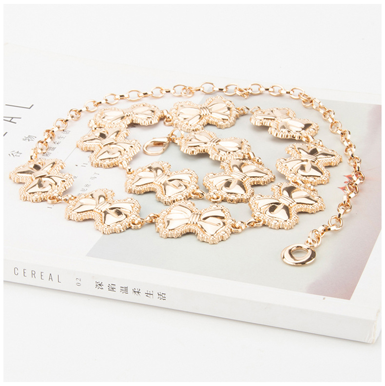 Luxury Full Bow Waist Chain Elegant Female Chain Metal Belt