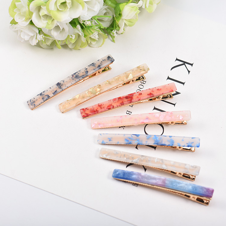 Korean Version Of Acrylic Rectangular Bangs Hair Clip Side Clip Beautiful Duckbill Clip Hair Accessories