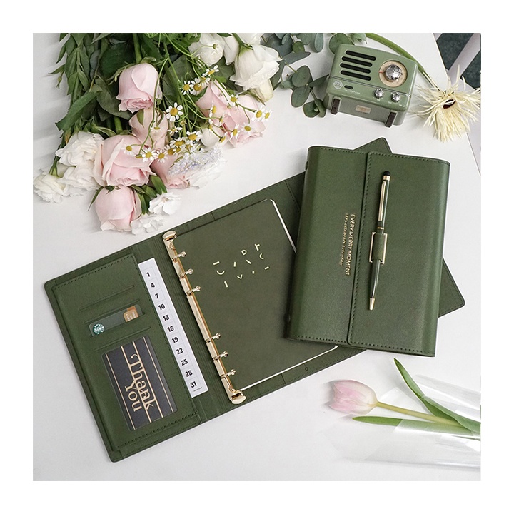 2022 Planner PU Leather Journal Hard Cover B6 Personalized Agenda Notebook With Pen Holder