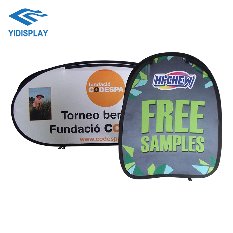 Custom Dye Sublimation Folding A-Frame Banner Towers Horizontal Circle Pop Up Vertical Banner For Display