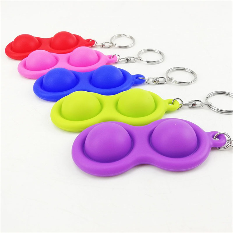 Carefully Selected Materials Mini Octagon Silicone Bubble fidget Keychain Unzip The Key Ring