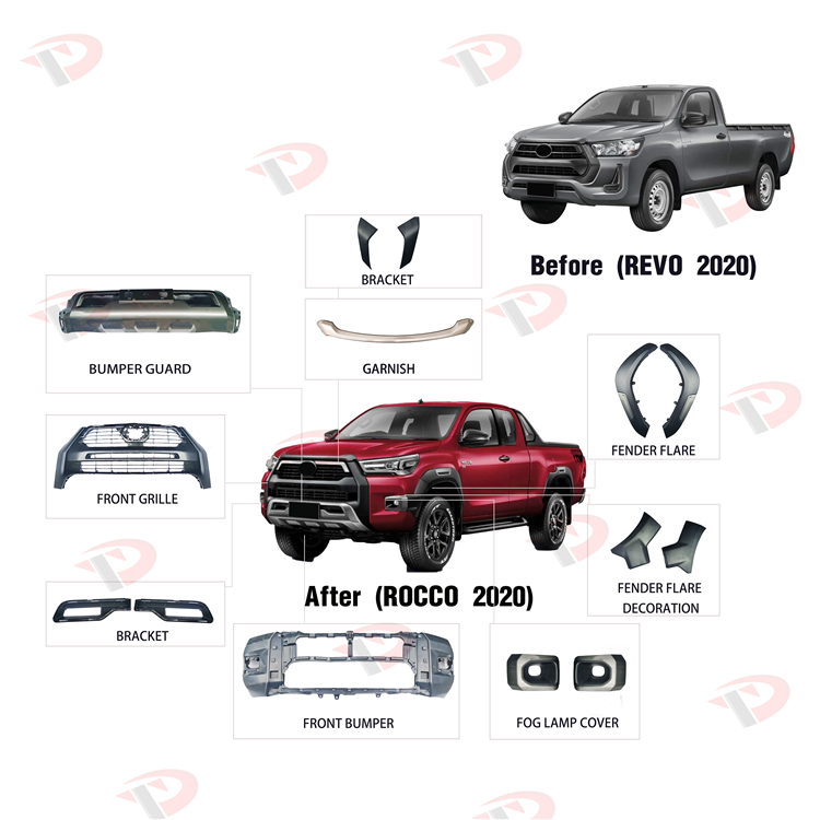 Комплект аксессуаров для кузова пикапа 4x4 для toyota hilux new revo upgrade to new rocco 2020