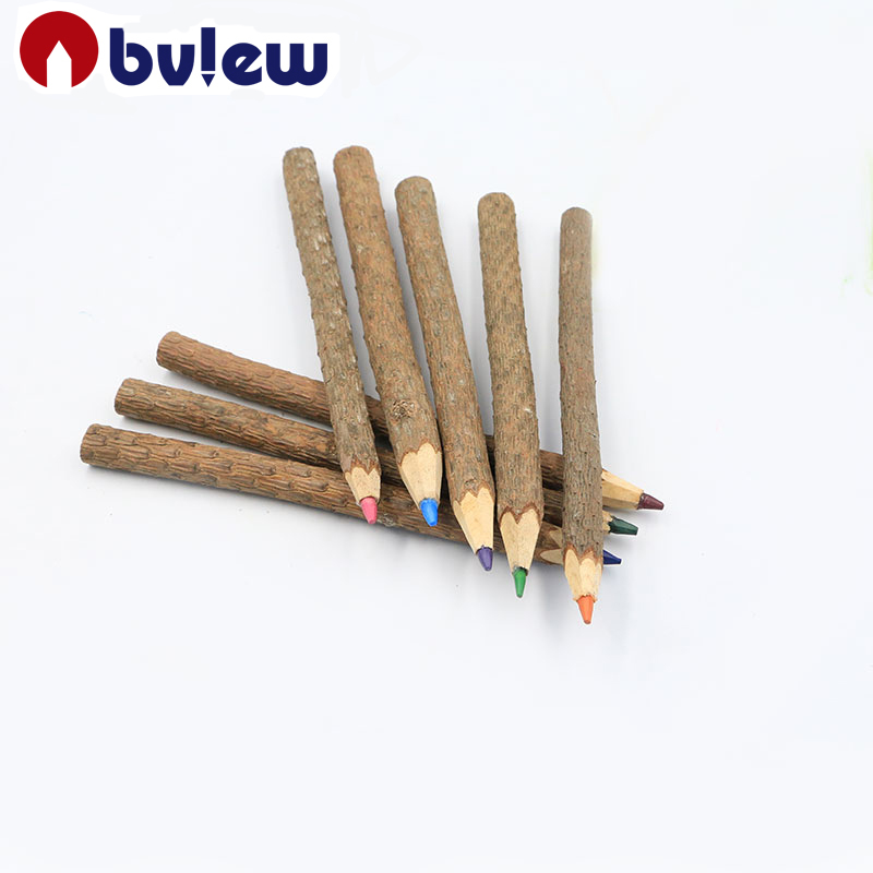 Bview Art Twig Wooden Tree Rustic Unique Birch of 12 Colors Branch Color Pencils for Decoration Party