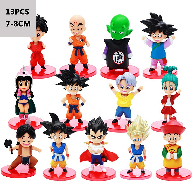 Amazon best 13Pcs Creative Dragon Balls z Table Decoration Ornament Action Anime Figure Toy Gohan Dragon Balls Figures Set
