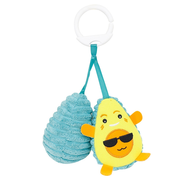 M1558 Baby Soft Crib Stroller Hanging Bell Rattle Soft Shaking Pear Avocado Plush Toy