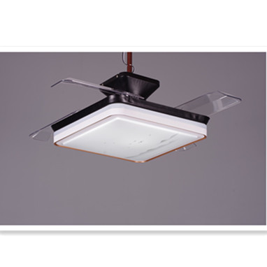 Modern Special Design Square Shape Round Shape Decorative Invisible Retractable Blade Energy Saving Ceiling Fan Light
