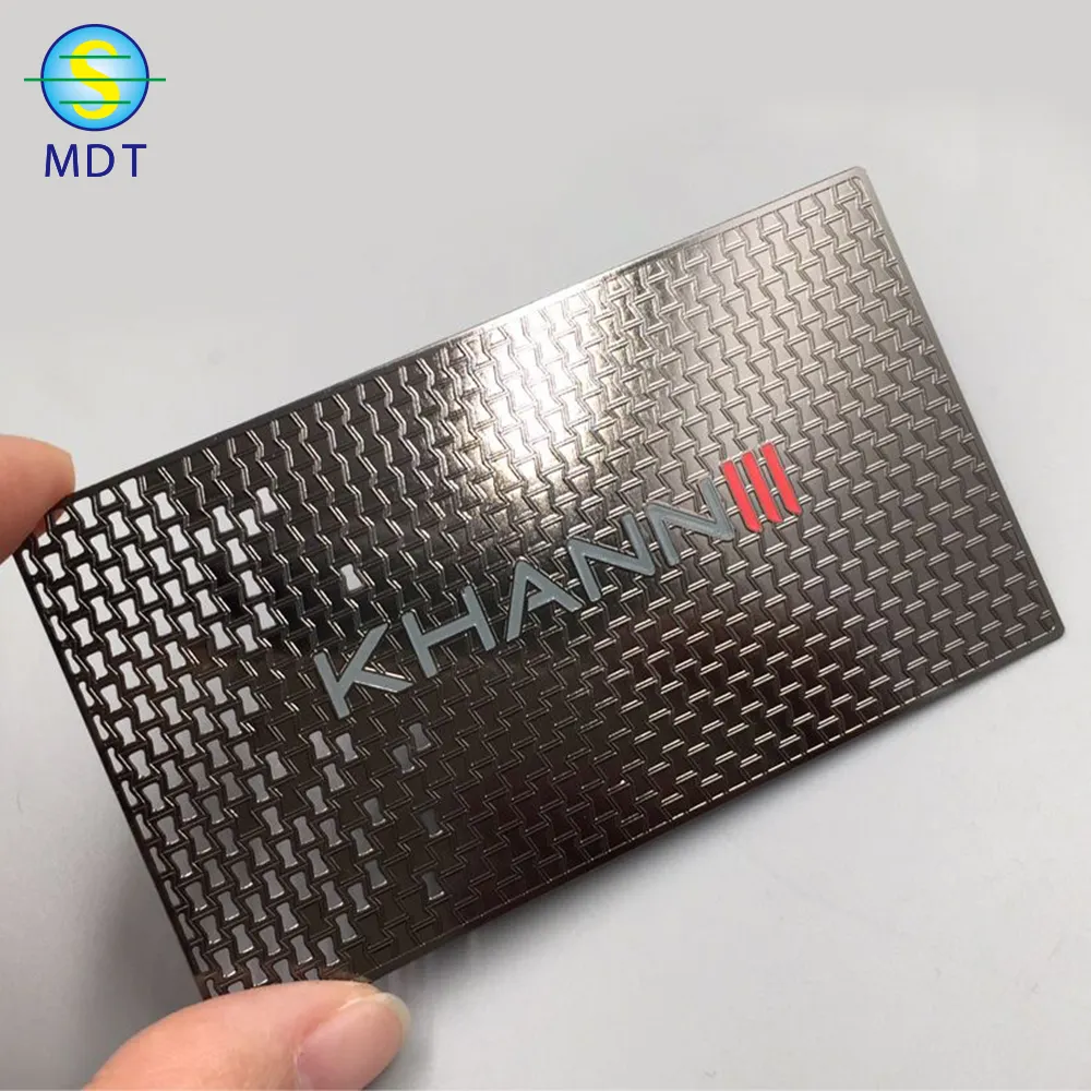 Customized draft matte black metal business card