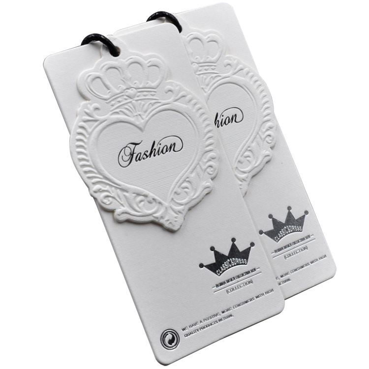 Customized Luxury White Special Paper Shirt Clothes Shoes Hang Garment Label Tags With String