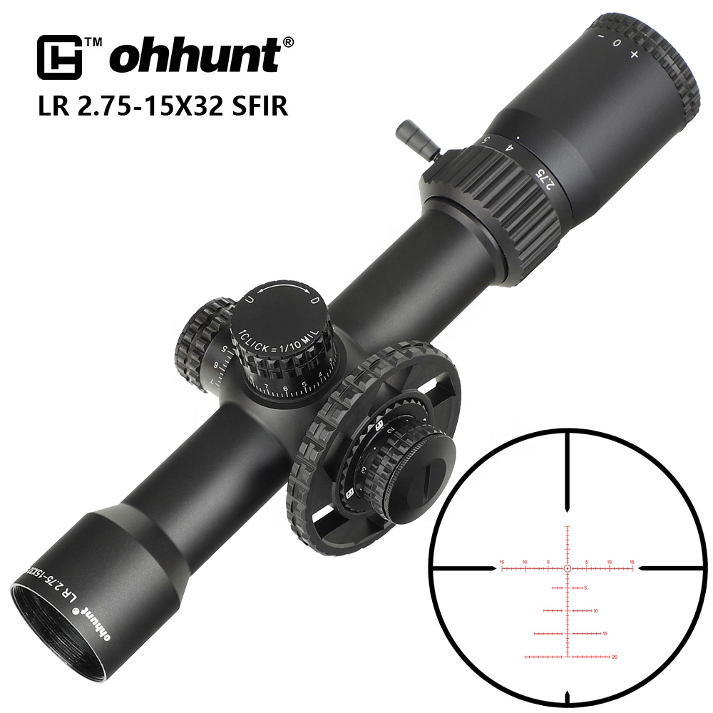 Ohhunt LR 2,75-15X32 SFIR Тактический Сфера стекло травления сеткой сбоку Parallax башни замок сброса Охота оптические прицелы