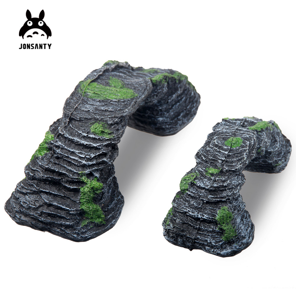 Polyresin Aquarium Fish Tank Ornament Rockery Hiding Cave Landscape Decor Underwater Decor