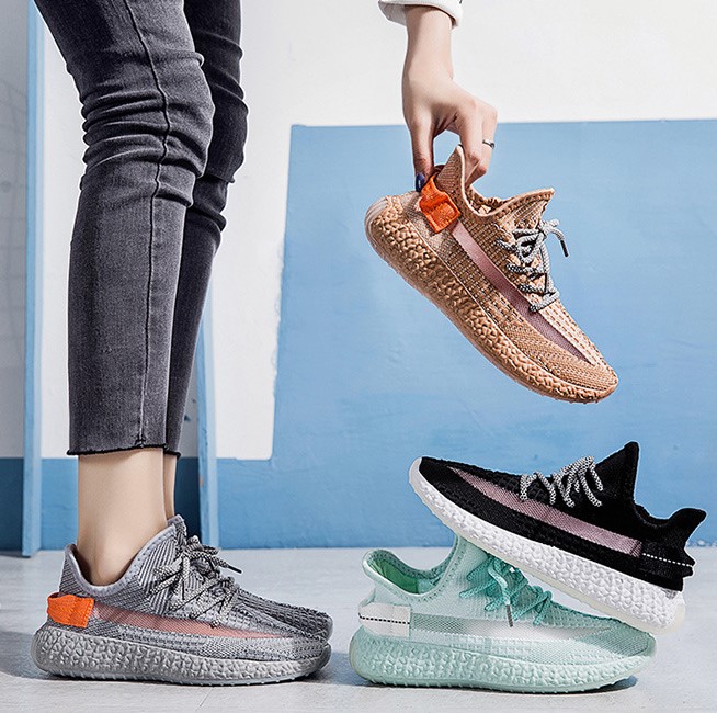 LFZ-77 2020 новый дизайн, модная женская обувь Yeezy, светоотражающие дышащие кроссовки, беговые кроссовки