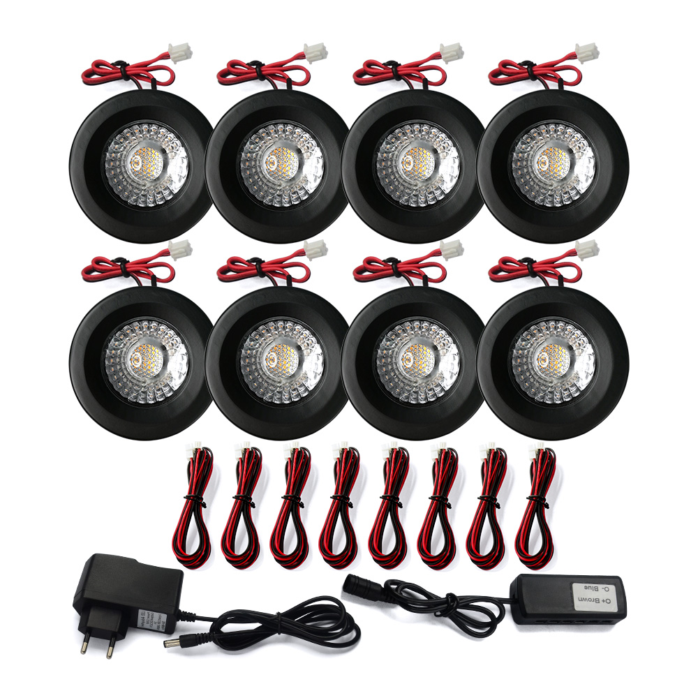 12v 24v 1,5 Вт Мини светодиодный прожектор потолочный светильник затемнения CE по ограничению на использование опасных материалов в производстве шкаф СВЕТОДИОДНЫЙ Светильник направленного света IP44 черного цвета для светодиодного потолочного светильника
