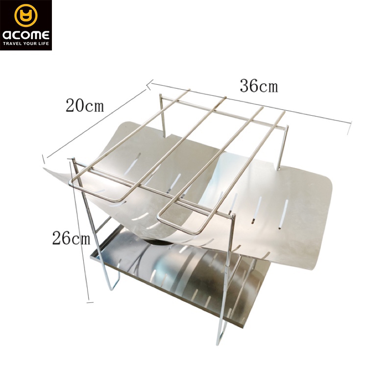 ACOME hot sale korean bbq table grills charcoal smoker portable stainless steel camping travel picnic tools