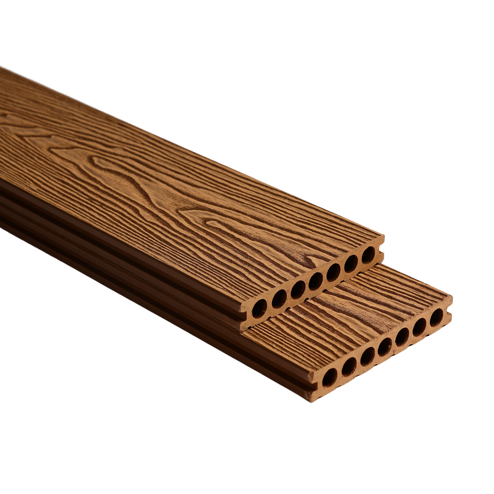 Customized Wood Texture Composite Decking Plastic Waterproof And Anti Slip Outdoor Terrace Deck Board 3D Wood Grain WPC Decking