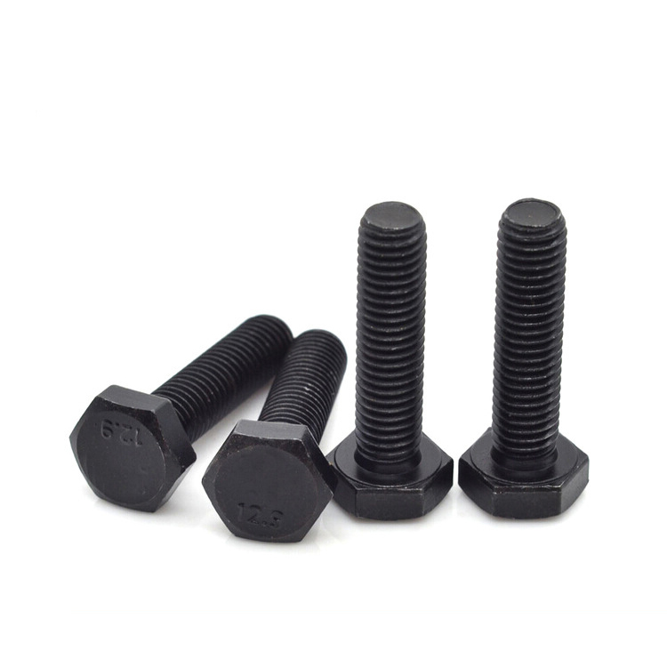 carbon steel DIN933 hex head bolt full threaded with black oxide