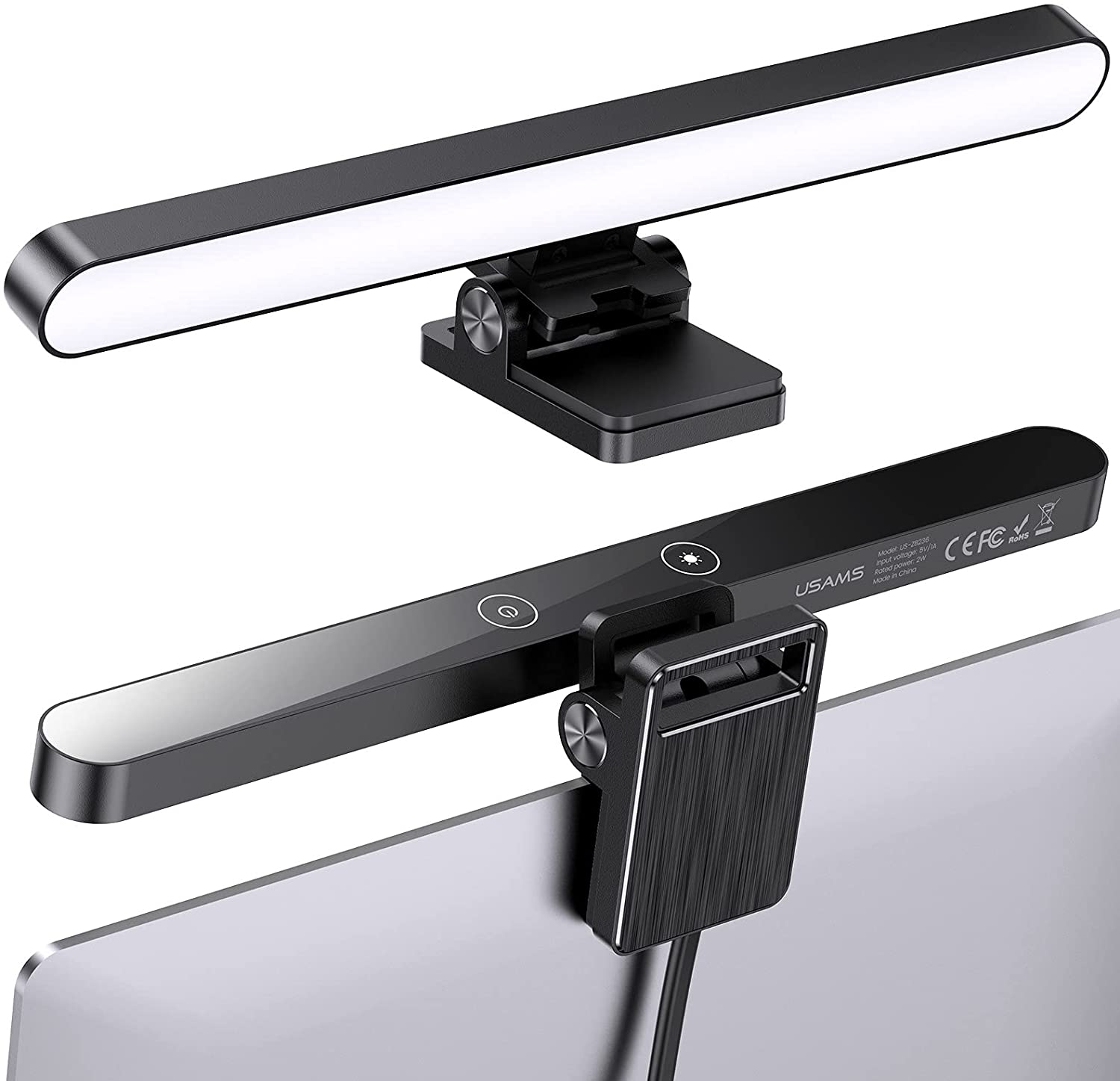 USAMS USB Powered LED Reading Lights Desk Laptop Monitor Lamp with Touch Sensor