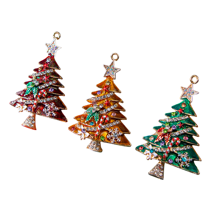 Trend Products Diamond-Studded Christmas Tree Keychain Pendant Christmas Ornaments
