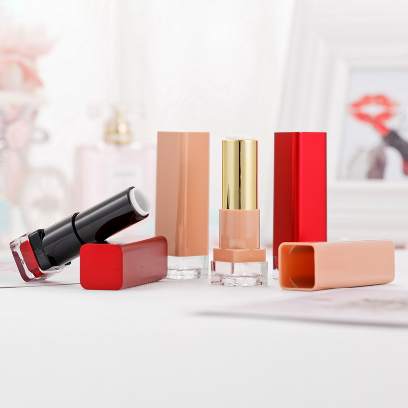 Spot hot sale 12.1mm matte paint multicolor yuxi red milk tea color lipstick tube cosmetic packaging material