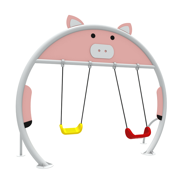 Multiplayer Safety beautiful animal shape metal outdoor swing for children's playground