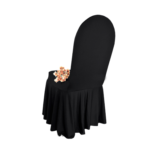 Ruffled pleated strech spandex hotel chair cover with skirt used wedding events