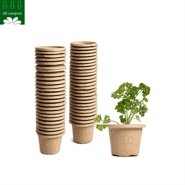 Wholesale Home Note Nursery Pot Plants Pots Bio Degradable Sugarcane Bagasse Nursery Basin Cup For Seed Planting
